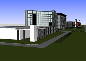 现代风格工业园区建筑设计SU(草图大师)模型