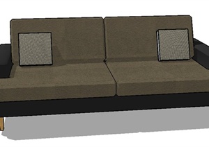 深色室内组合沙发设计SU(草图大师)模型