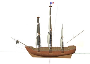 某现代设计帆船设计SU(草图大师)模型