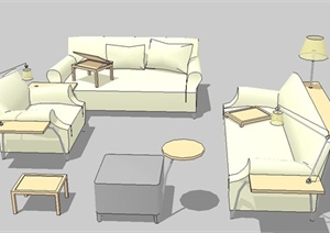 现代室内沙发组合设计SU(草图大师)模型