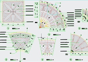 园林景观节点地面铺装样式设计CAD详图