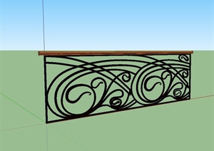 欧式铁艺护栏栏杆设计SU(草图大师)模型