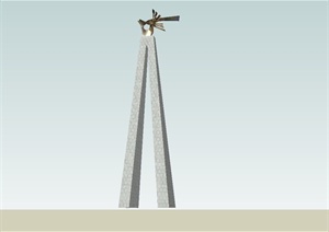 文化广场太阳鸟设计SU(草图大师)模型