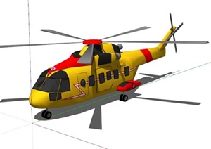 某现代加拿大直升飞机SU(草图大师)模型