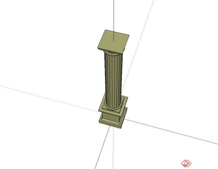 欧式圆柱设计su模型(2)