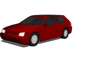 某奥拓红色汽车SU(草图大师)模型