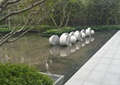 中庭景观,滨水平台,树池,雕塑小品