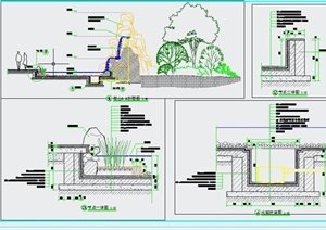 园林景观节点假山景石设计CAD施工图