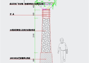 园林景观节点花钵柱设计CAD施工图