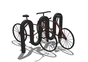 某现代自行车车架组合SU(草图大师)模型