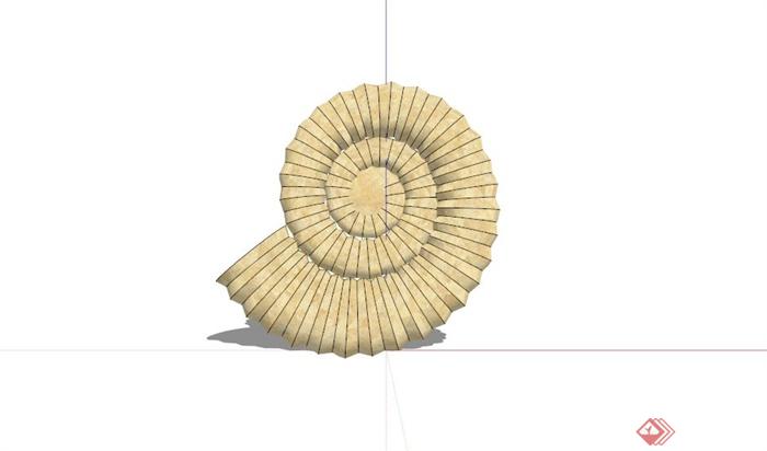 某石材海螺雕塑小品SU模型(3)