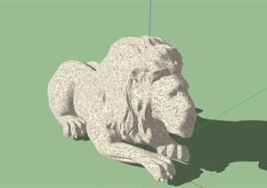 某非洲狮子雕塑SU(草图大师)模型