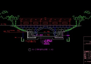 某现代风格园桥设计cad施工图