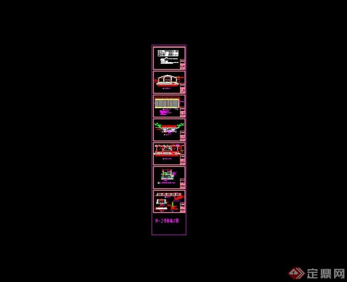 某现代风格园桥设计cad施工图(4)