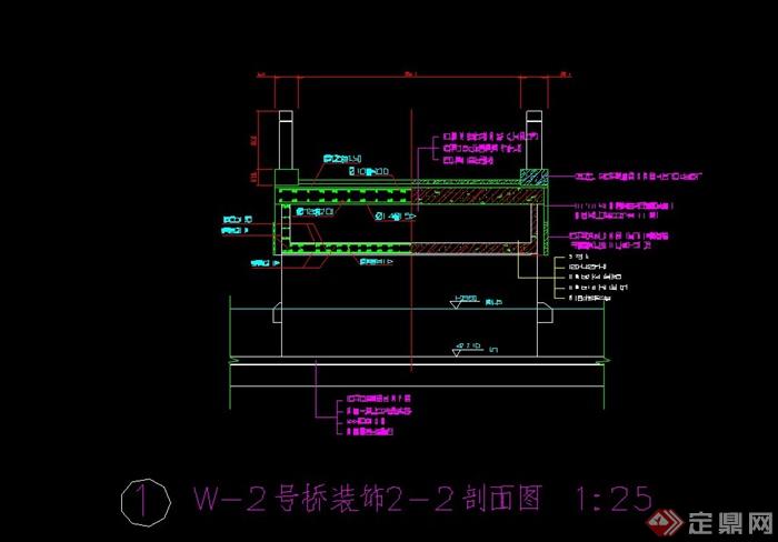 某现代风格园桥设计cad施工图(3)