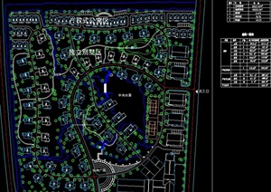高档别墅区规划设计CAD总平图