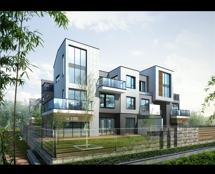 某新中式双拼别墅建筑方案设计(1)