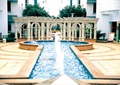 喷泉水池,景观廊架,环形铺装