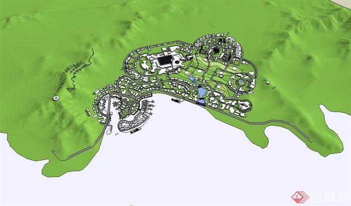 某北方城市的海湾规划设计su模型(3)