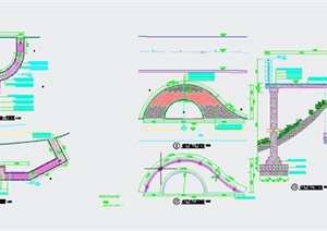 园林景观节点亲水平台设计CAD详图