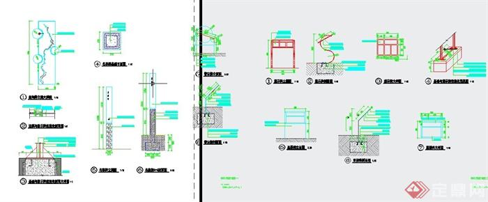 园林景观节点标识系统牌设计CAD详图(2)