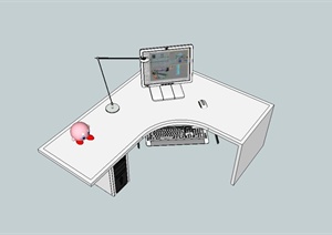 室内电脑桌、电脑设计SU(草图大师)模型