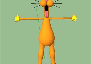 3D动漫人物直立汤姆猫设计SU(草图大师)模型