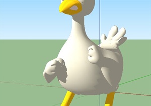 3D动漫母鸡设计SU(草图大师)模型