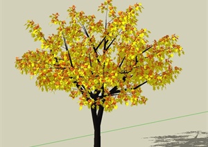 植物树池黄色乔木设计SU(草图大师)模型