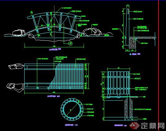 小桥平立面设计CAD图(1)