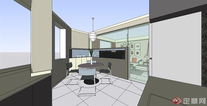 某现代风格住宅空间设计su模型(3)