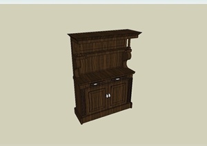 现代棕色木质柜子设计SU(草图大师)模型