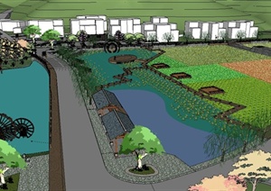 新农村园林景观规划设计SU(草图大师)模型