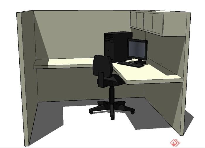 现代办公空间装修设计SU模型(1)