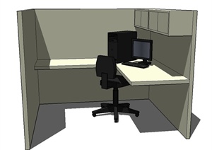 现代办公空间装修设计SU(草图大师)模型
