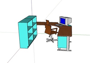 54种办公台、办公桌设计SU(草图大师)模型