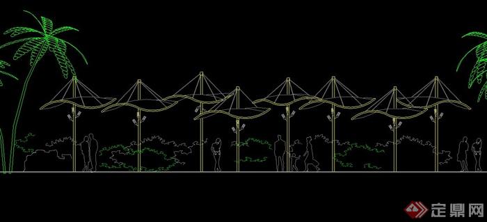 园林景观小木屋、阳光蓬设计CAD图(1)