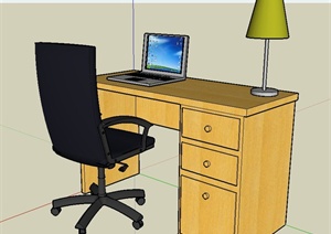 室内办公桌椅设计SU(草图大师)模型