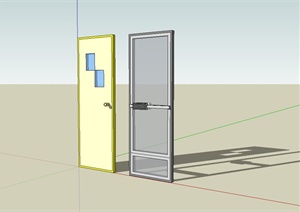 两道现代室内门设计SU(草图大师)模型