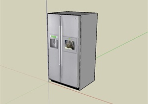 电器双开门冰箱设计SU(草图大师)模型