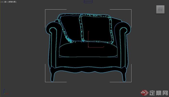 欧式风格沙发椅、沙发设计su模型(3)