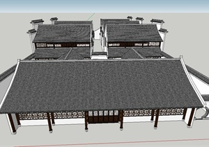 15个古街小镇商业建筑设计SU(草图大师)模型