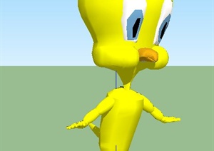 3D动漫小黄鸭设计SU(草图大师)模型