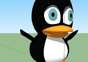 3D动漫小企鹅设计SU(草图大师)模型