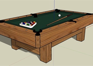 木质台球桌设计SU(草图大师)模型