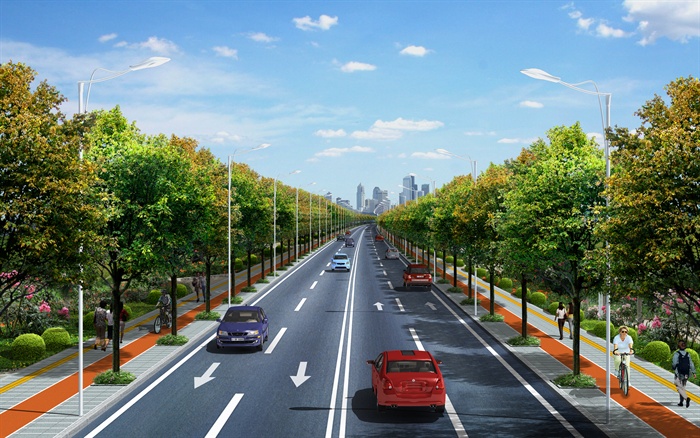 公路绿化方案设计PSD效果图1
