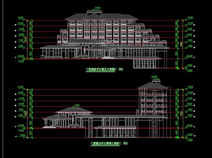 某酒店建筑方案设计（cad平立剖、效果图）(3)