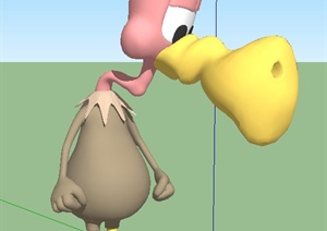 3D动漫鸭子设计SU(草图大师)模型