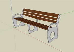 现代简约带靠背的座椅设计SU(草图大师)模型