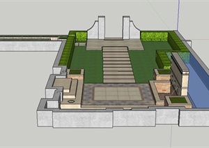 某别墅屋顶花园景观SU(草图大师)设计模型